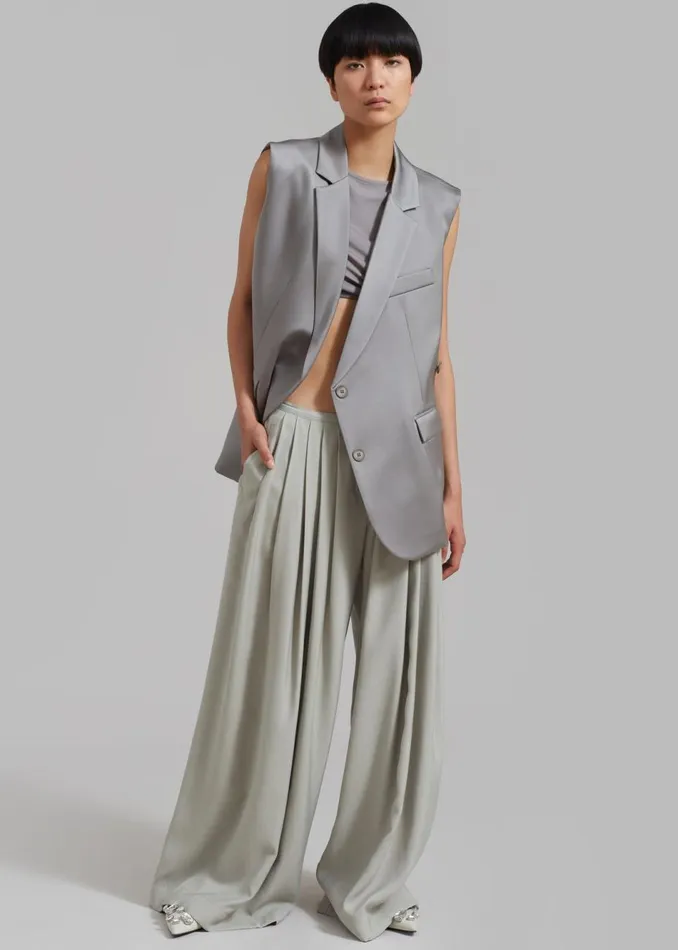 Women The Frankie Shop Bottoms Sloane Wide Leg Trousers Grey