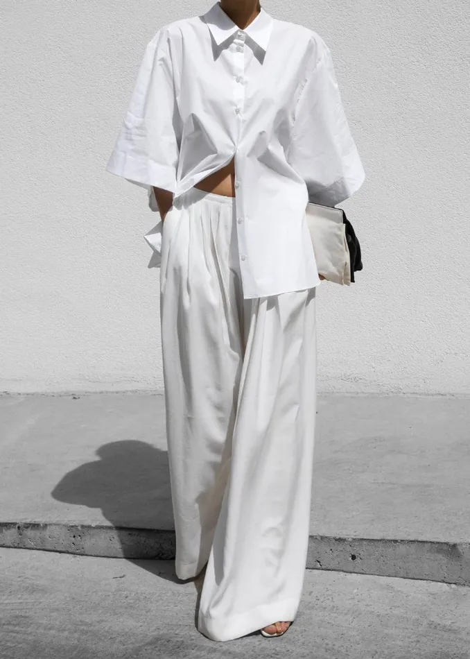 Women The Frankie Shop Bottoms Sloane Wide Leg Trousers White
