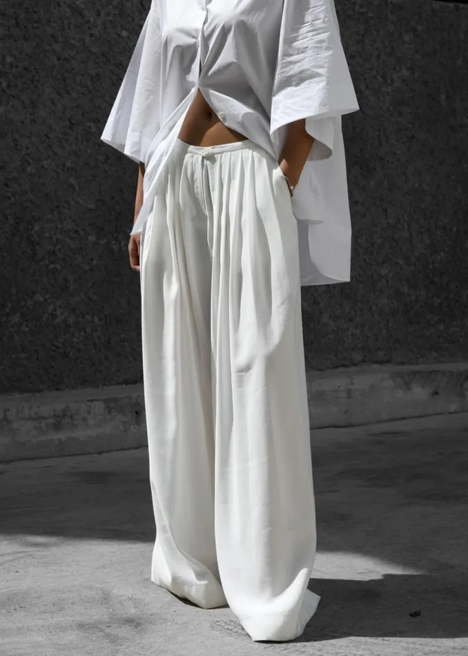 Women The Frankie Shop Bottoms Sloane Wide Leg Trousers White