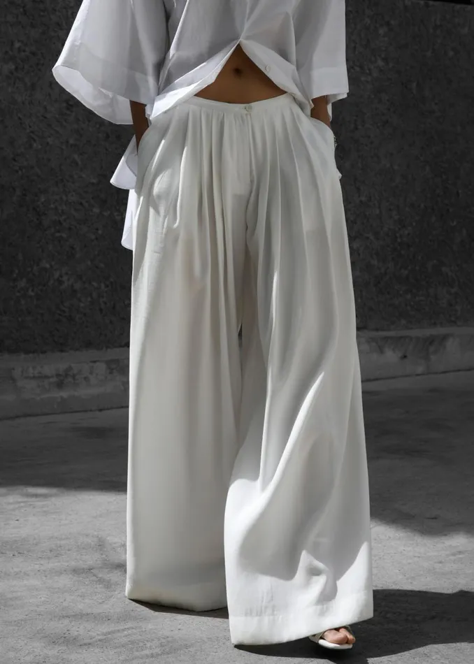 Women The Frankie Shop Bottoms Sloane Wide Leg Trousers White