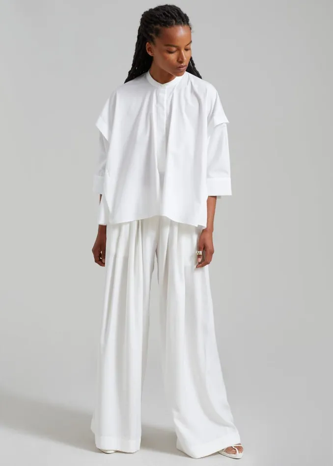 Women The Frankie Shop Bottoms Sloane Wide Leg Trousers White