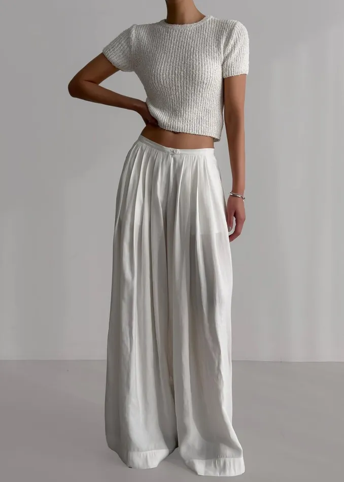 Women The Frankie Shop Bottoms Sloane Wide Leg Trousers White