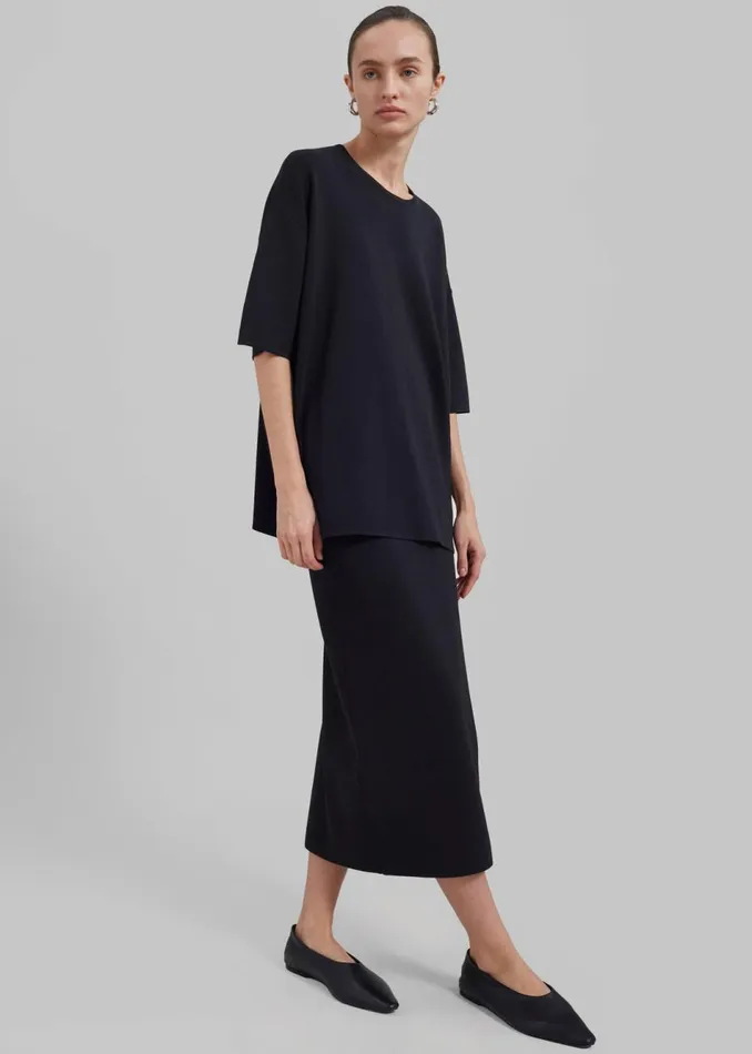 Women The Frankie Shop Bottoms Solange Knit Pencil Skirt Black