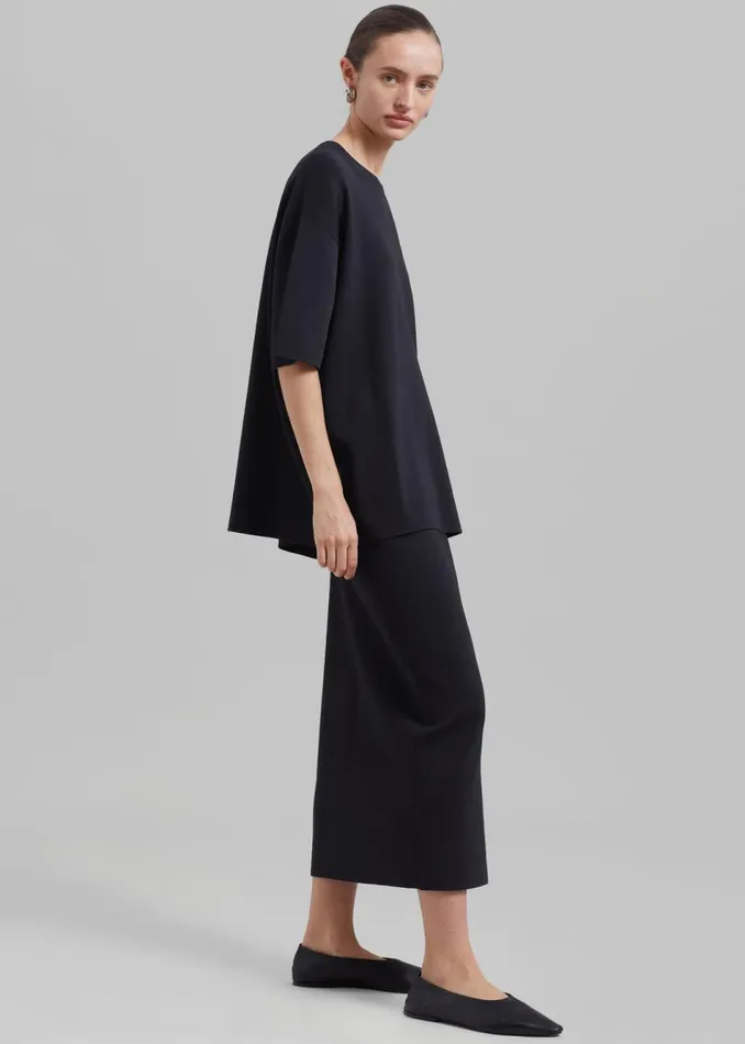 Women The Frankie Shop Bottoms Solange Knit Pencil Skirt Black