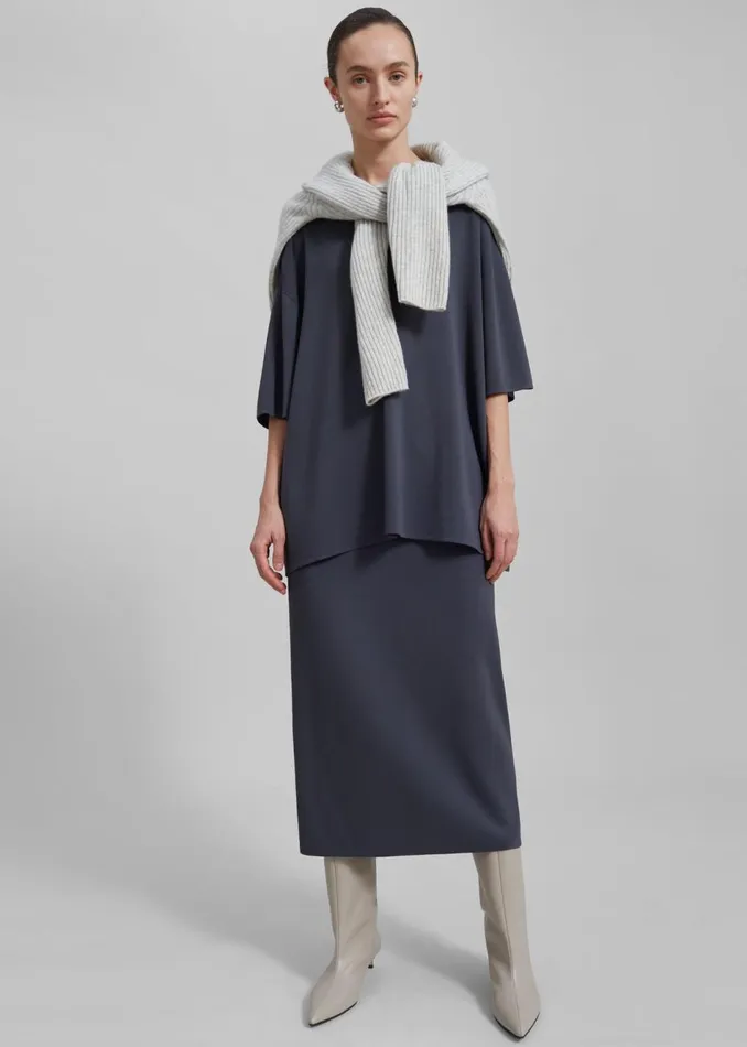 Women The Frankie Shop Bottoms Solange Knit Pencil Skirt Grey