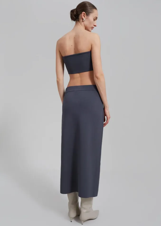 Women The Frankie Shop Bottoms Solange Knit Pencil Skirt Grey