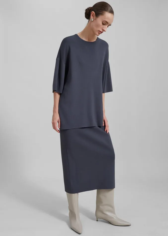 Women The Frankie Shop Bottoms Solange Knit Pencil Skirt Grey