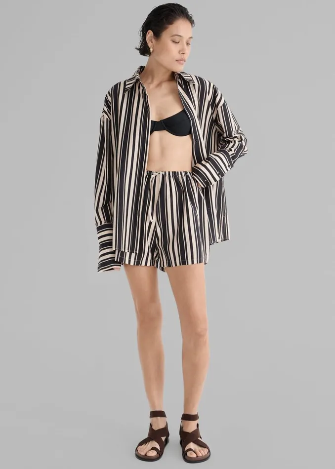 Women The Frankie Shop Bottoms Solaqua The Beau Shorts Cinque Stripe