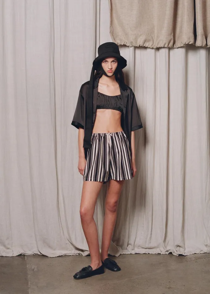 Women The Frankie Shop Bottoms Solaqua The Beau Shorts Cinque Stripe