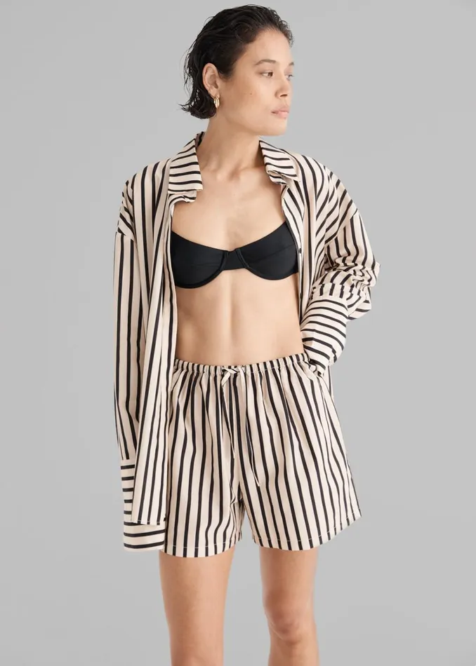 Women The Frankie Shop Bottoms Solaqua The Beau Shorts Classico Stripe