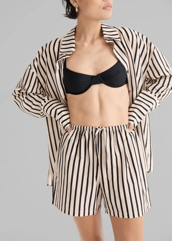 Women The Frankie Shop Bottoms Solaqua The Beau Shorts Classico Stripe