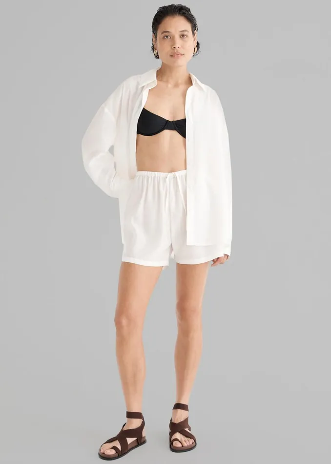 Women The Frankie Shop Bottoms Solaqua The Beau Shorts Ivory