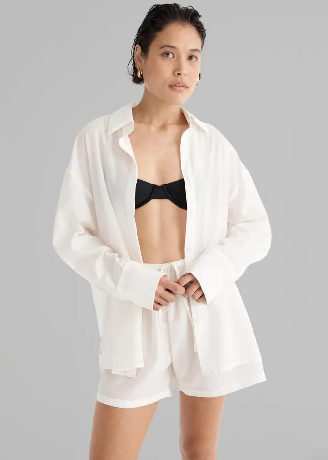 Women The Frankie Shop Bottoms Solaqua The Beau Shorts Ivory