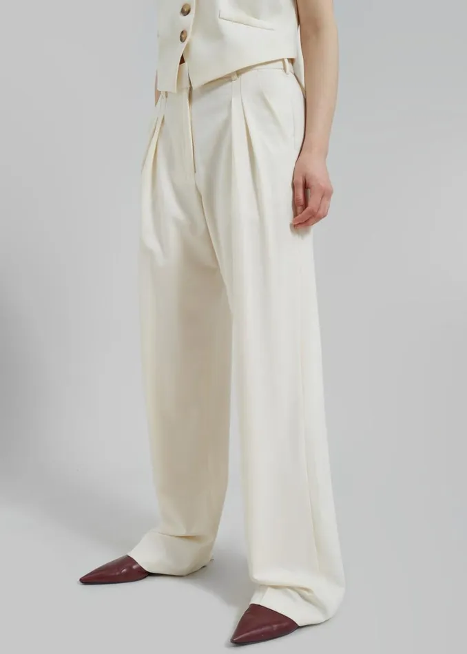 Women The Frankie Shop Bottoms Solaqua The Leon Pants Ivory