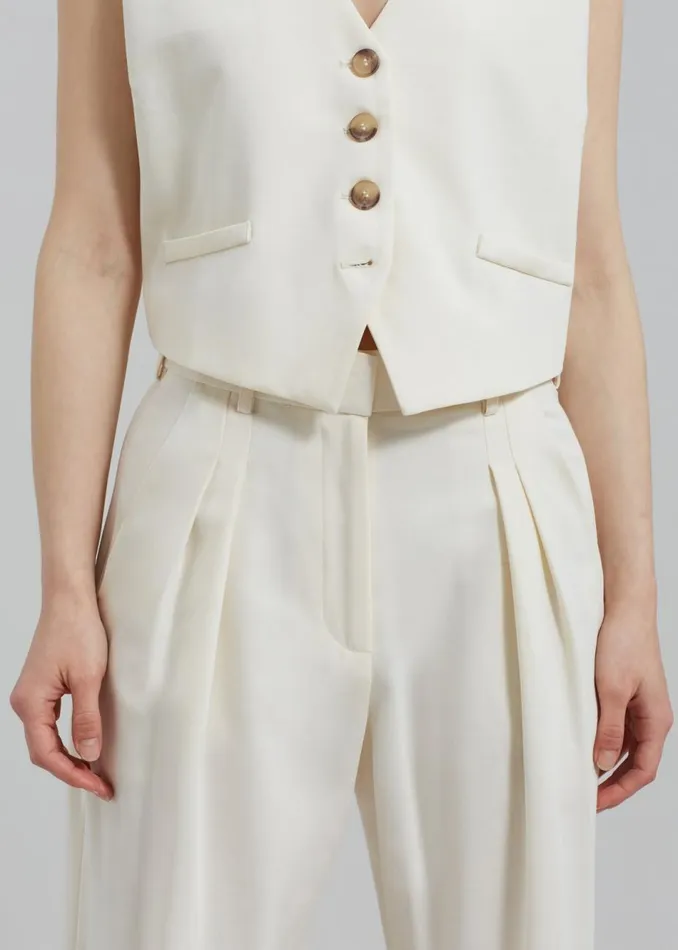Women The Frankie Shop Bottoms Solaqua The Leon Pants Ivory