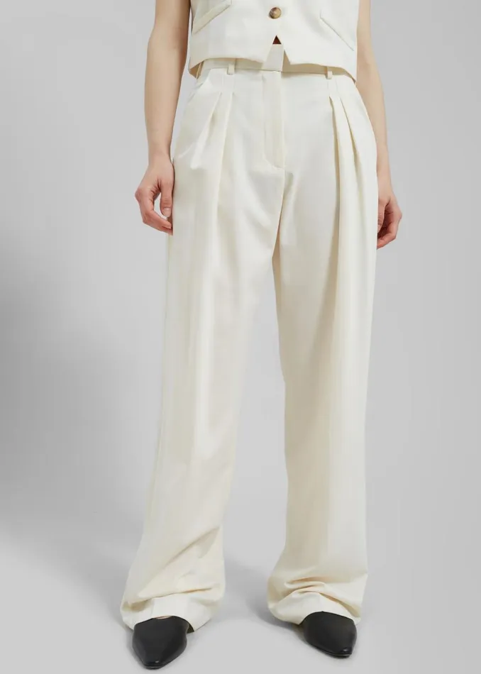 Women The Frankie Shop Bottoms Solaqua The Leon Pants Ivory