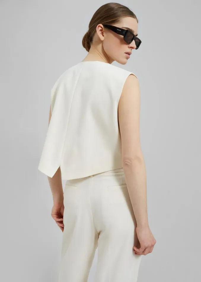 Women The Frankie Shop Bottoms Solaqua The Leon Pants Ivory