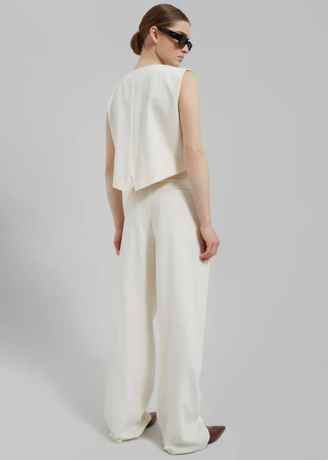 Women The Frankie Shop Bottoms Solaqua The Leon Pants Ivory