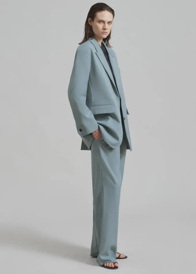Women The Frankie Shop Bottoms Spencer Pleated Pants Dusty Blue