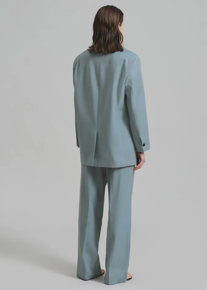 Women The Frankie Shop Bottoms Spencer Pleated Pants Dusty Blue