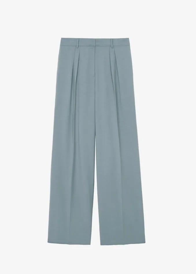 Women The Frankie Shop Bottoms Spencer Pleated Pants Dusty Blue