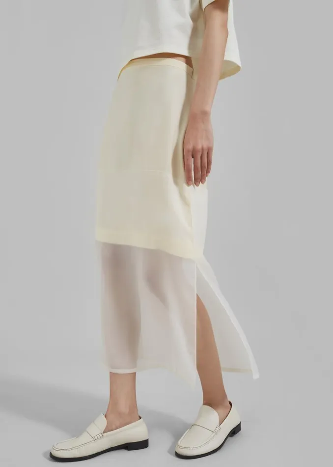 Women The Frankie Shop Bottoms Sportmax Amico Skirt Vanilla