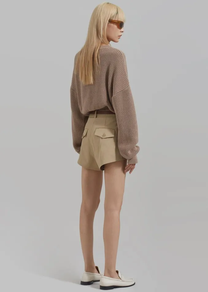 Women The Frankie Shop Bottoms Sportmax Canditi Shorts Beige