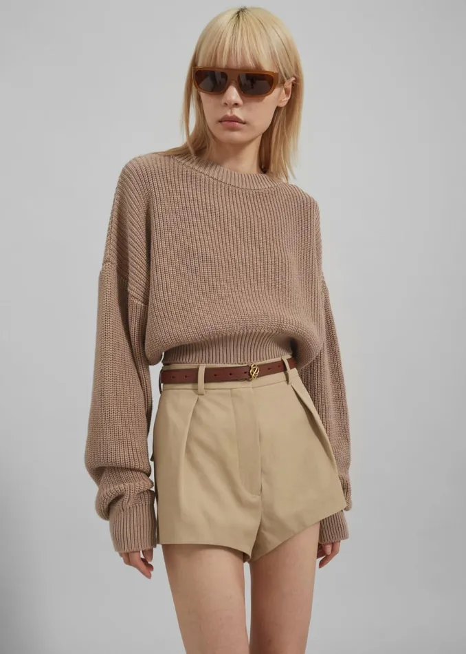 Women The Frankie Shop Bottoms Sportmax Canditi Shorts Beige