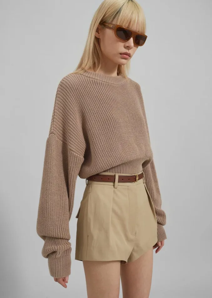 Women The Frankie Shop Bottoms Sportmax Canditi Shorts Beige
