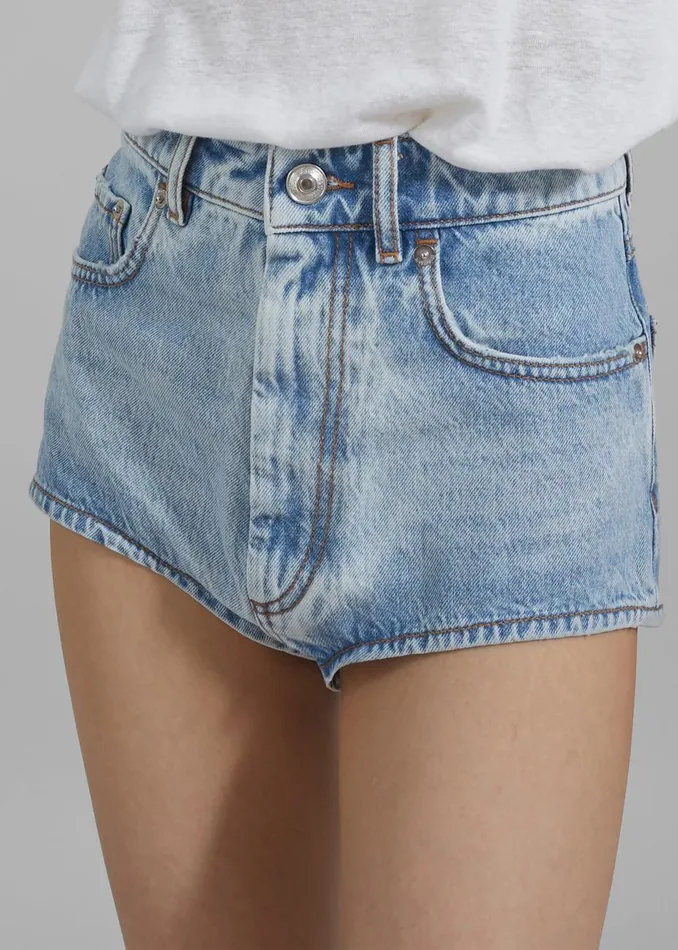 Women The Frankie Shop Bottoms Sportmax Chicca Micro Shorts Midnight Blue
