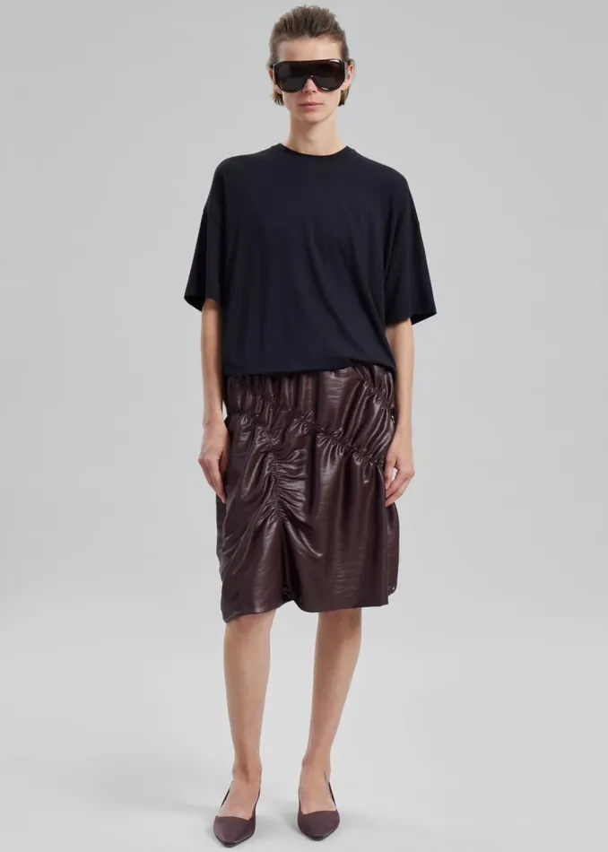 Women The Frankie Shop Bottoms Sportmax Ridente Skirt Dark Brown