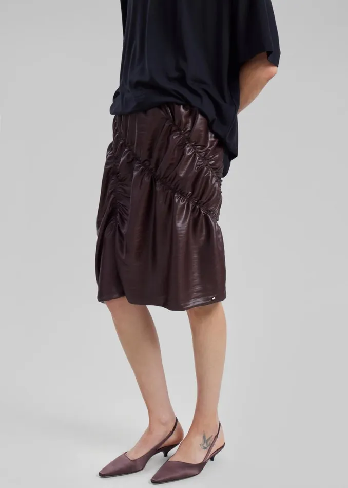 Women The Frankie Shop Bottoms Sportmax Ridente Skirt Dark Brown
