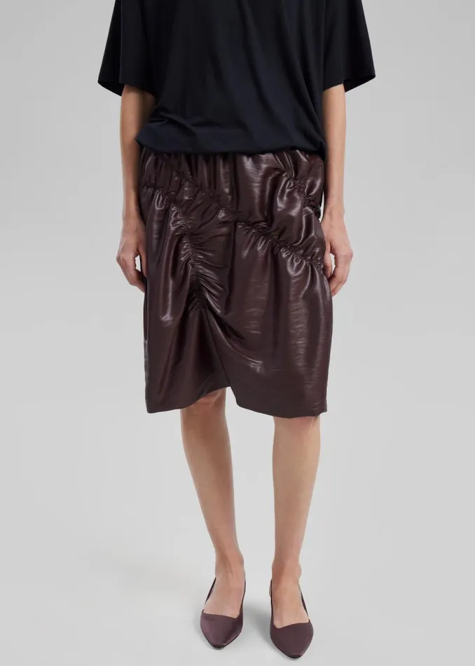 Women The Frankie Shop Bottoms Sportmax Ridente Skirt Dark Brown