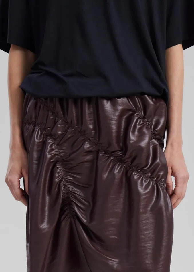 Women The Frankie Shop Bottoms Sportmax Ridente Skirt Dark Brown