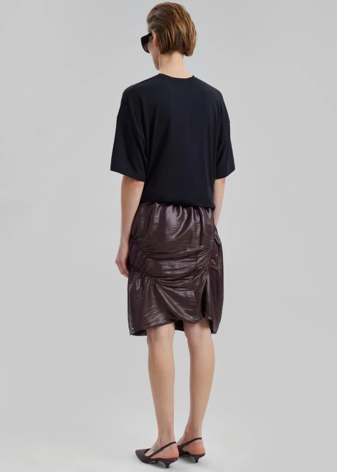 Women The Frankie Shop Bottoms Sportmax Ridente Skirt Dark Brown