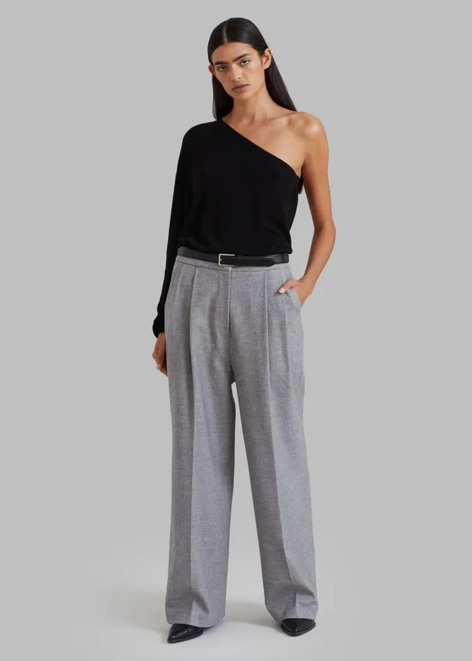 Women The Frankie Shop Bottoms Stine Pintuck Pants Grey