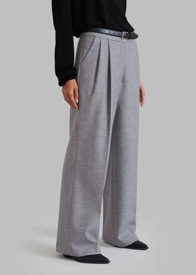 Women The Frankie Shop Bottoms Stine Pintuck Pants Grey