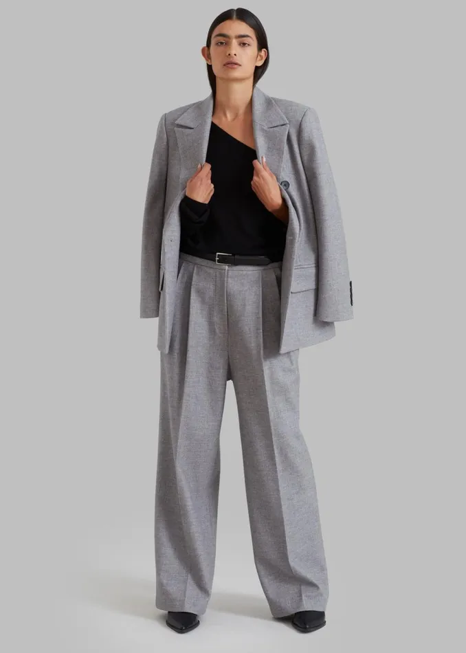 Women The Frankie Shop Bottoms Stine Pintuck Pants Grey