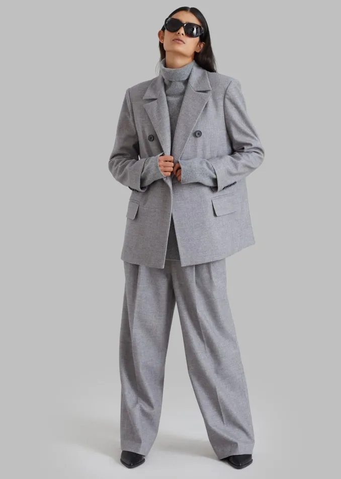 Women The Frankie Shop Bottoms Stine Pintuck Pants Grey