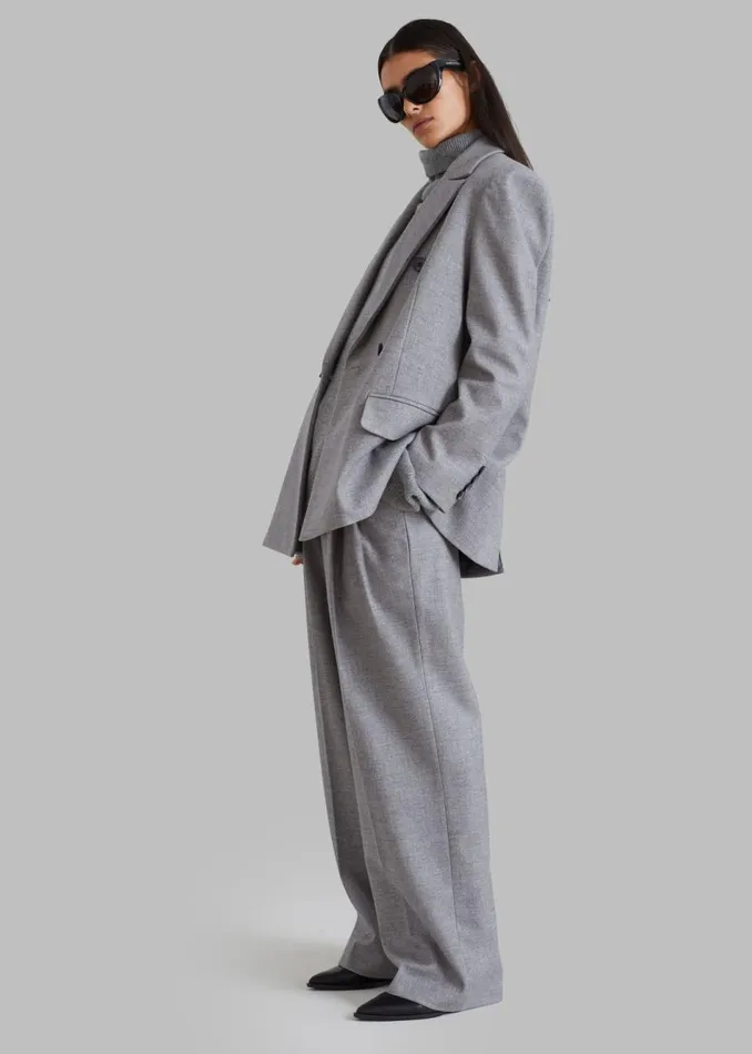 Women The Frankie Shop Bottoms Stine Pintuck Pants Grey