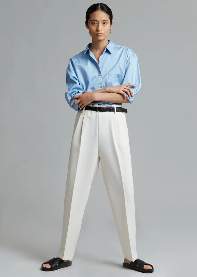 Women The Frankie Shop Bottoms Svea Tapered Trousers Vanilla