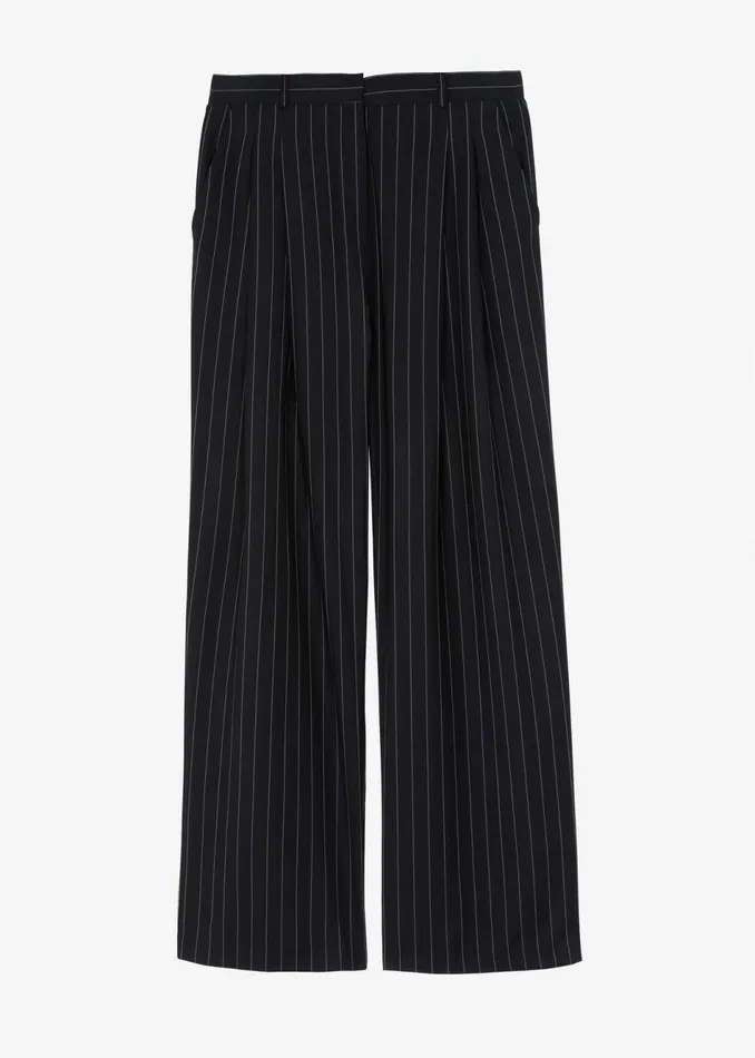 Women The Frankie Shop Bottoms Sybil Trousers Black Pinstripe