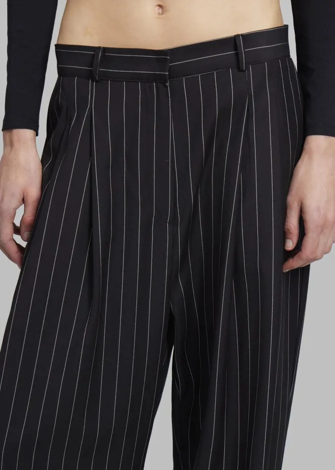 Women The Frankie Shop Bottoms Sybil Trousers Black Pinstripe