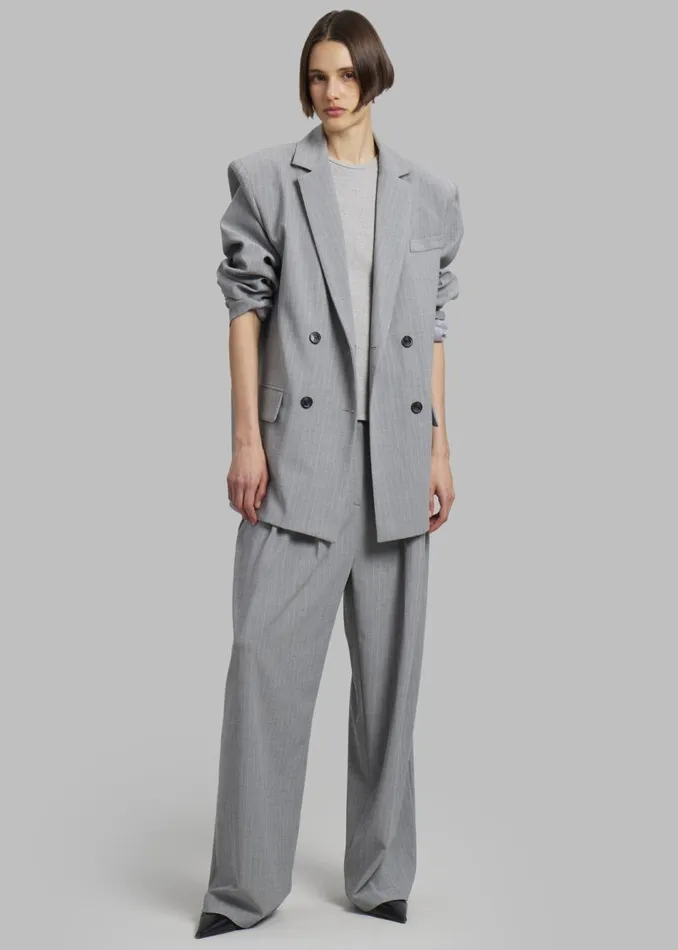 Women The Frankie Shop Bottoms Sybil Trousers Grey Pinstripe