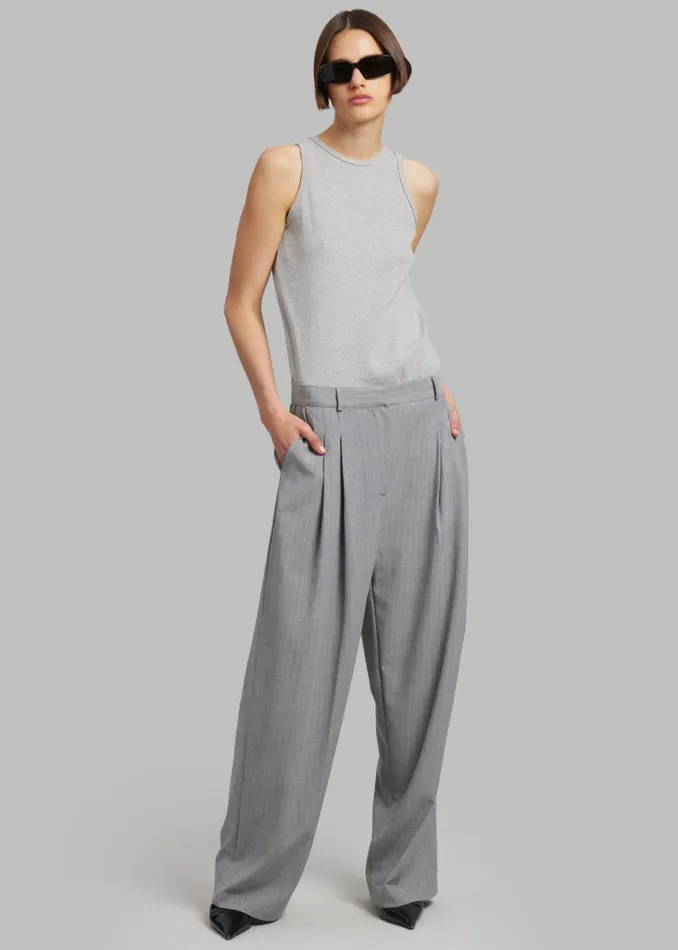 Women The Frankie Shop Bottoms Sybil Trousers Grey Pinstripe