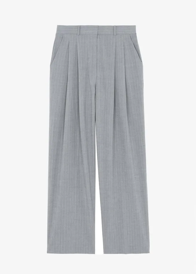 Women The Frankie Shop Bottoms Sybil Trousers Grey Pinstripe