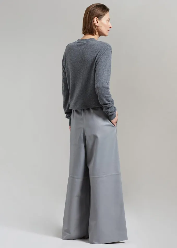 Women The Frankie Shop Bottoms Sydney Wide Leather Pants Grey