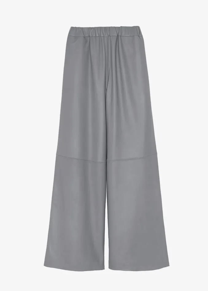 Women The Frankie Shop Bottoms Sydney Wide Leather Pants Grey