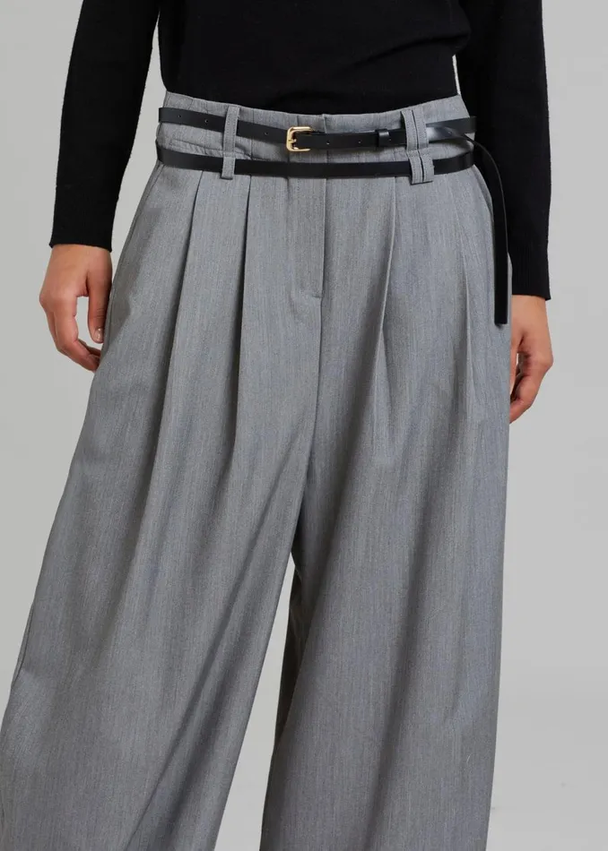 Women The Frankie Shop Bottoms Tammi Wide Pants Grey