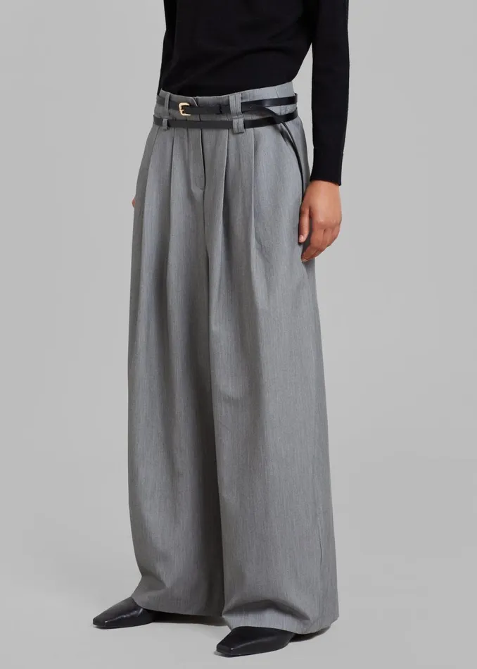 Women The Frankie Shop Bottoms Tammi Wide Pants Grey